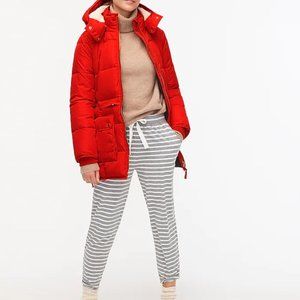 J. Crew Red Puffer Parka Chateau Coat